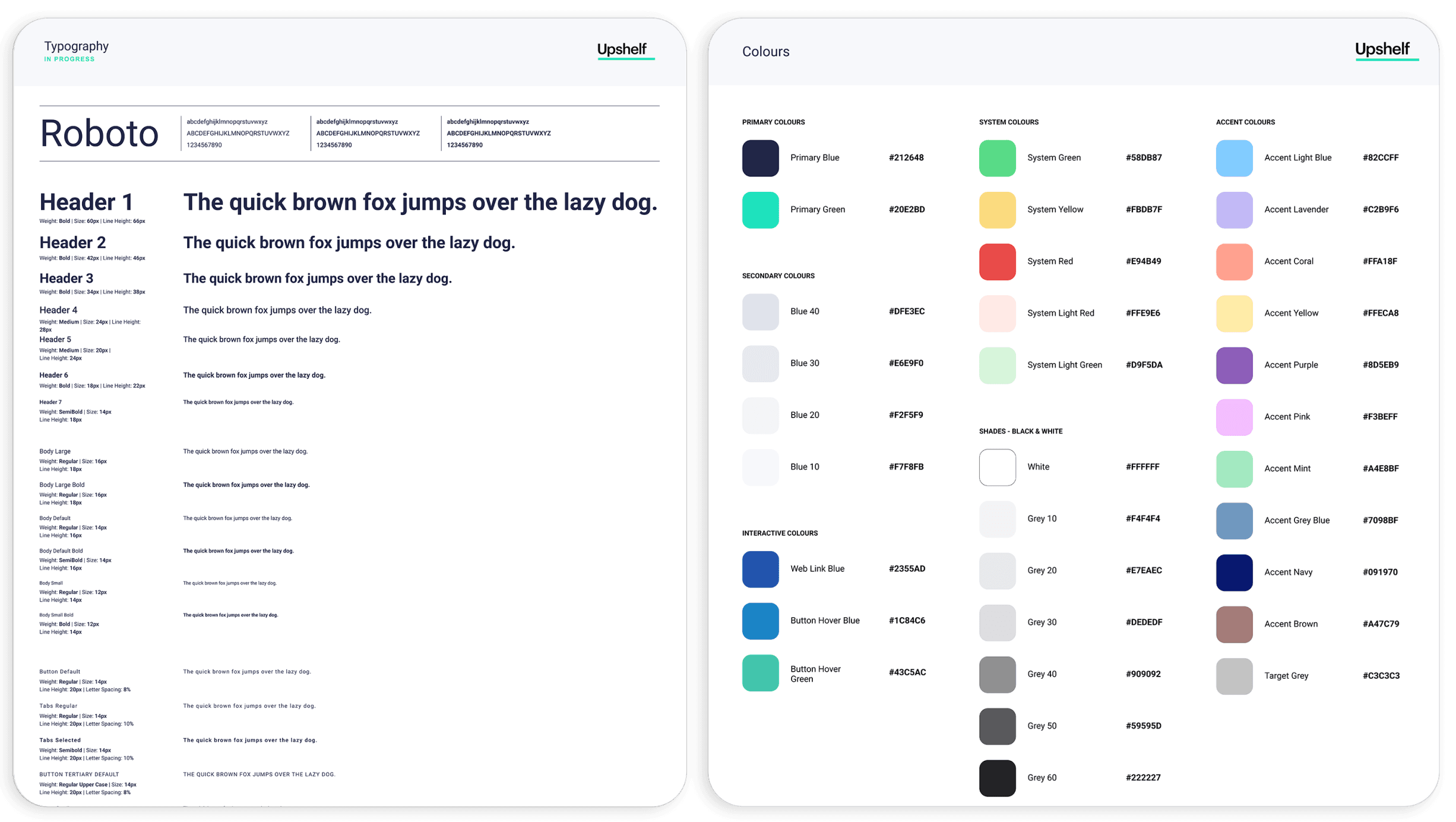 Typography and Color Palette